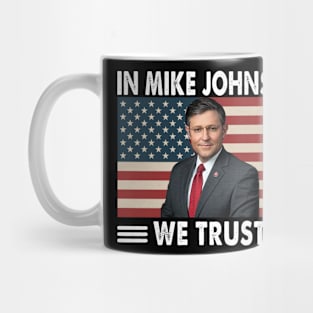 In Mike Johnson We Trust Vintage American Flag Mug